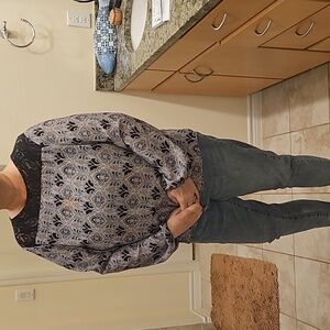 Navy Blue long sleeve blouse